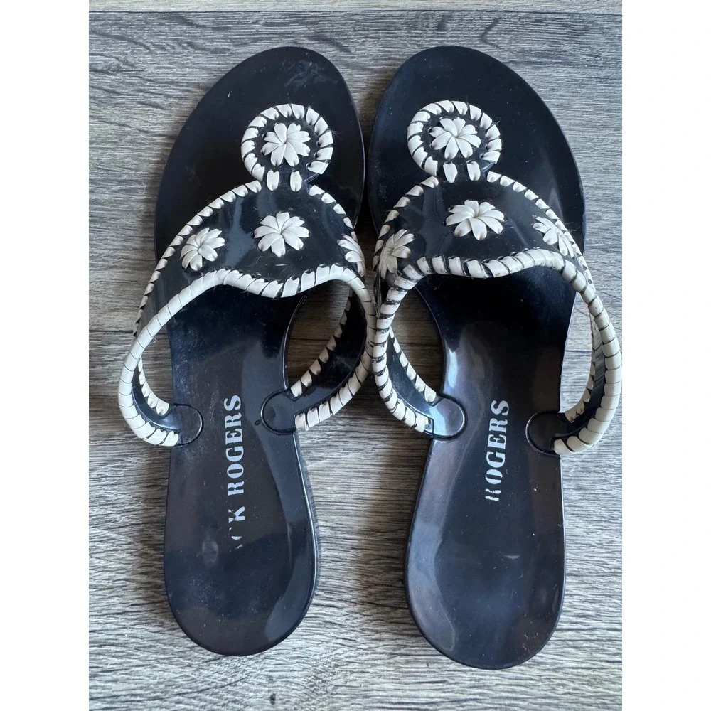 Jack Rogers Black‎ Jelly Thong Sandals Size 7
